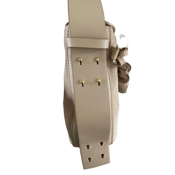 Isaac Mizrahi IMNYC Suede & Leather Crossbody Shoulder Bag Double Tassels NWOT - Picture 6 of 11